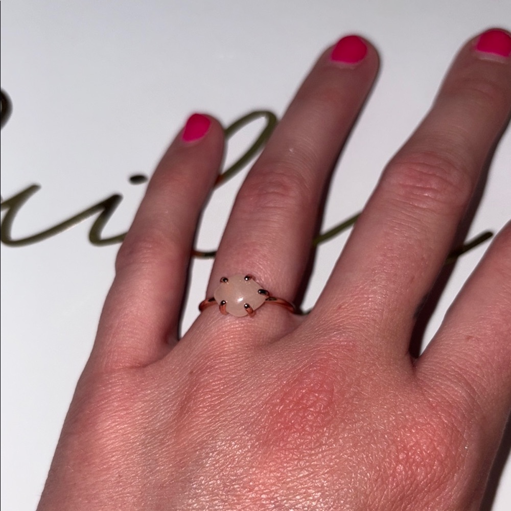 Rose Gold Ring with Rose Quartz